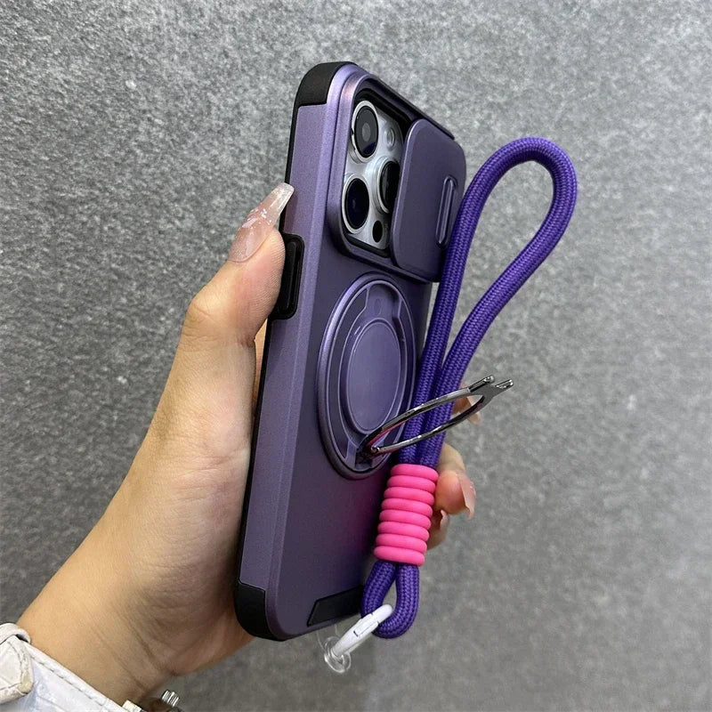 Armor Magnetic Bracket Case for iPhone