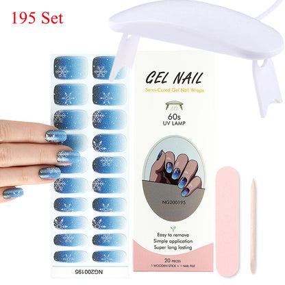 Gel Nail Wraps with UV Lamp Set