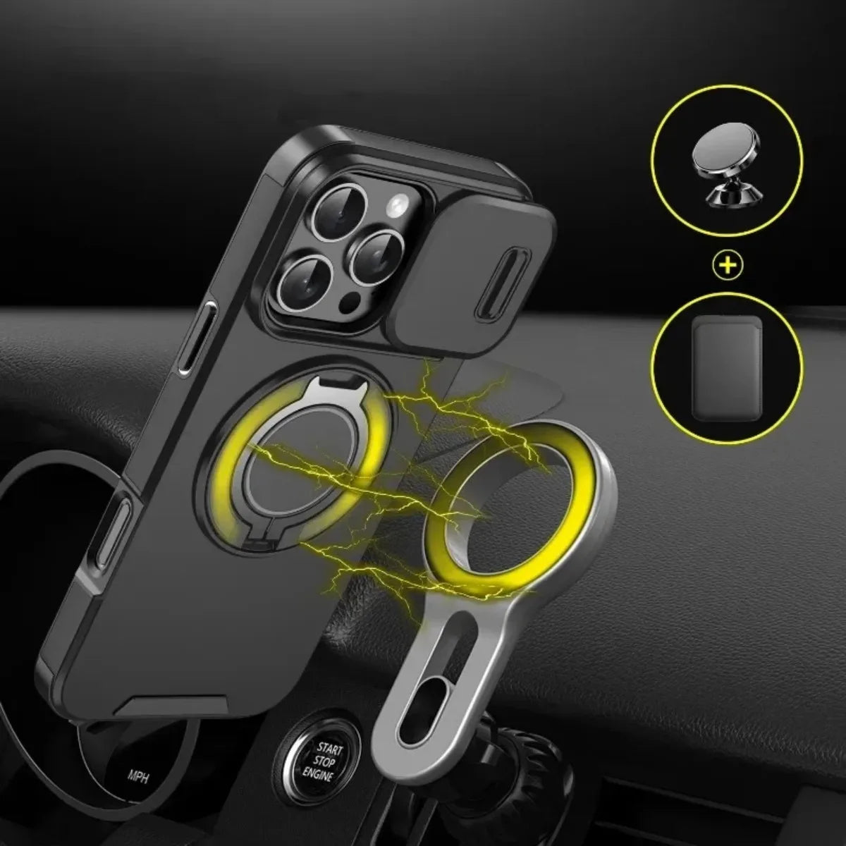 Armor Magnetic Bracket Case for iPhone