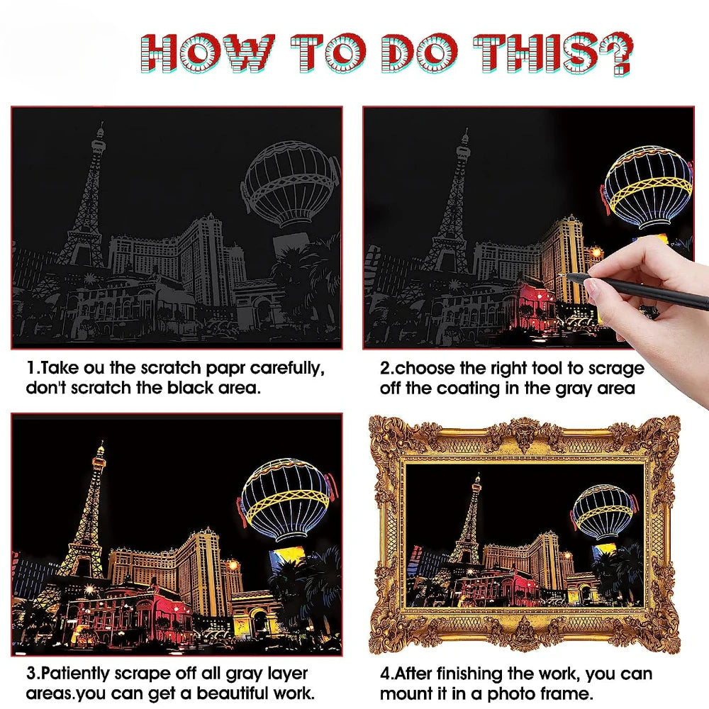 DIY Night Scene Scratch Art