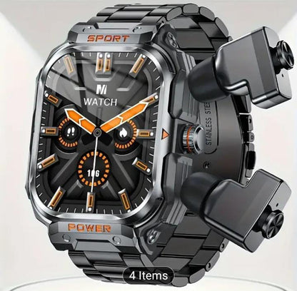 2-in-1 headphones Rugged Men's smartwatch
