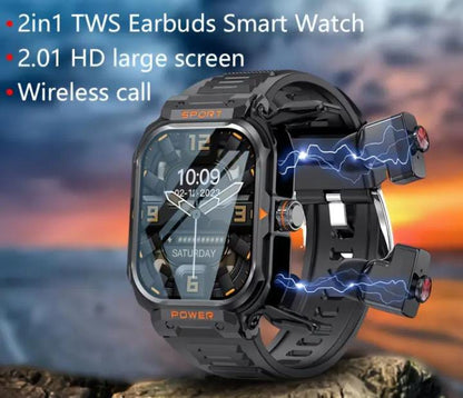 2-in-1 headphones Rugged Men's smartwatch